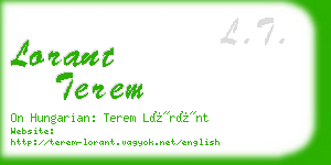 lorant terem business card